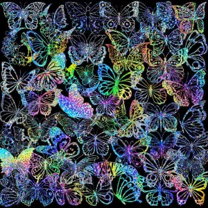 100pcs Butterfly Holographic Stickers Decorative Waterproof Adhesive Decals