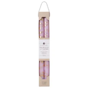 12" Decorative Tapers 2pk - Petal w/ Gold