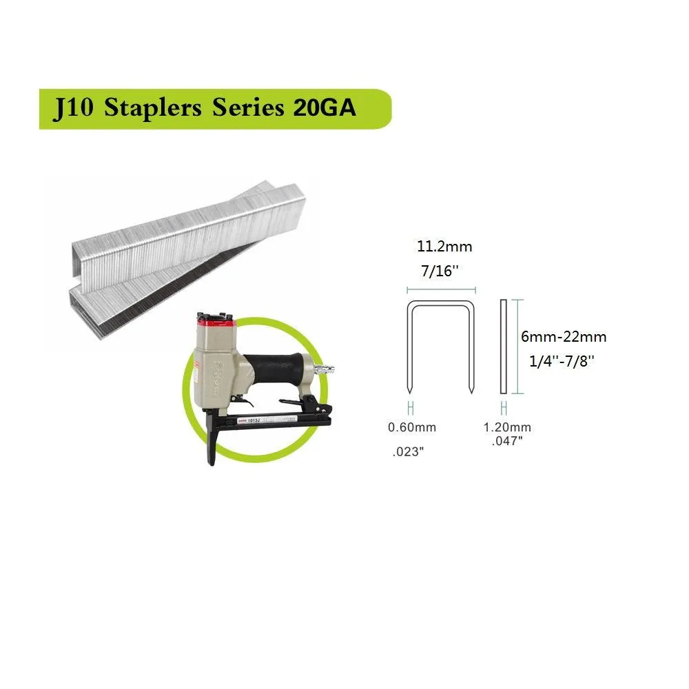 20 Gauge 10J Series 7/16" Crown 1/2" to 7/8" Length Fine Wire Stapler