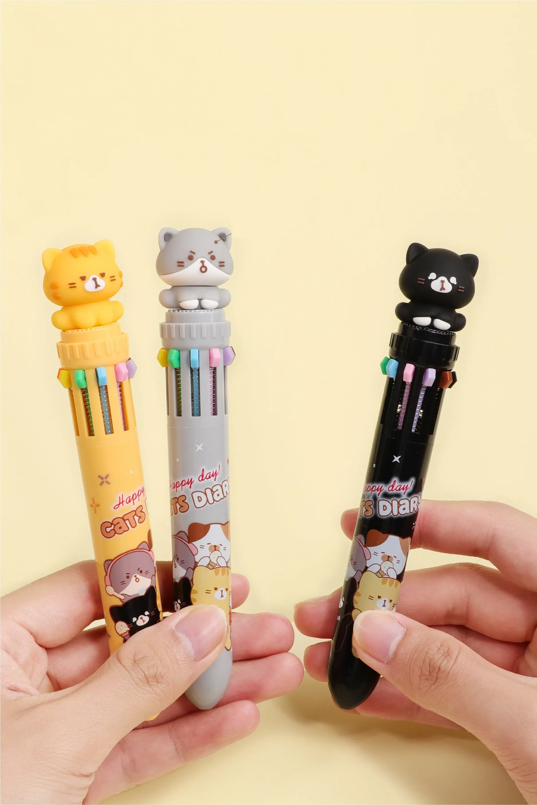 23010 CAT DIARY 10-COLOR RETRACTABLE BALL PEN-36