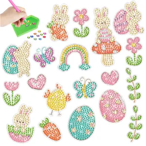 2pcs Diamonds Painting Stickers Kit Easter Style DIY for Kids Adult Gift Rewards
