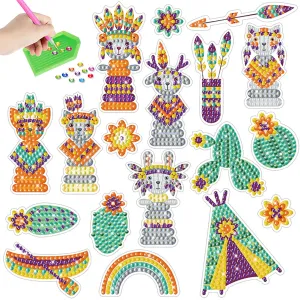 2pcs Gem Sticker Diamond Art 5D Paint by Numbers DIY for Kids Beginner Toys Kits