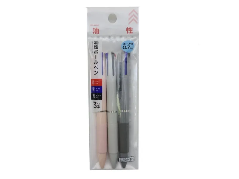 3 Color Ballpoint Pen 3 pcs 0.7mm
