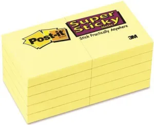 3M Super Sticky Notes 2 X 2 Canary Yellow 10 90-Sheet Pads/Pack
