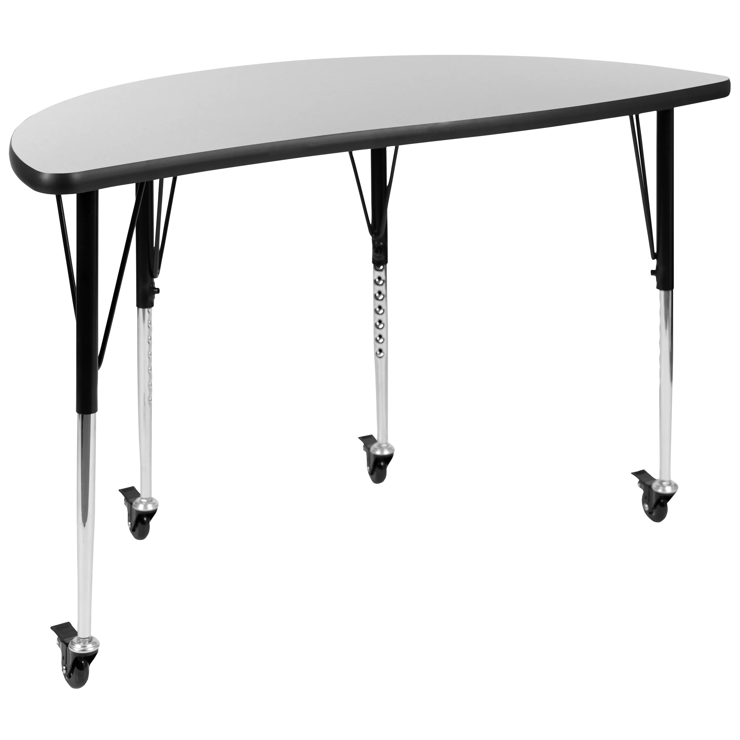 48" Circle Wave Grey Table Set XU-GRP-16CH-A48-HCIRC-GY-T-A-CAS-GG