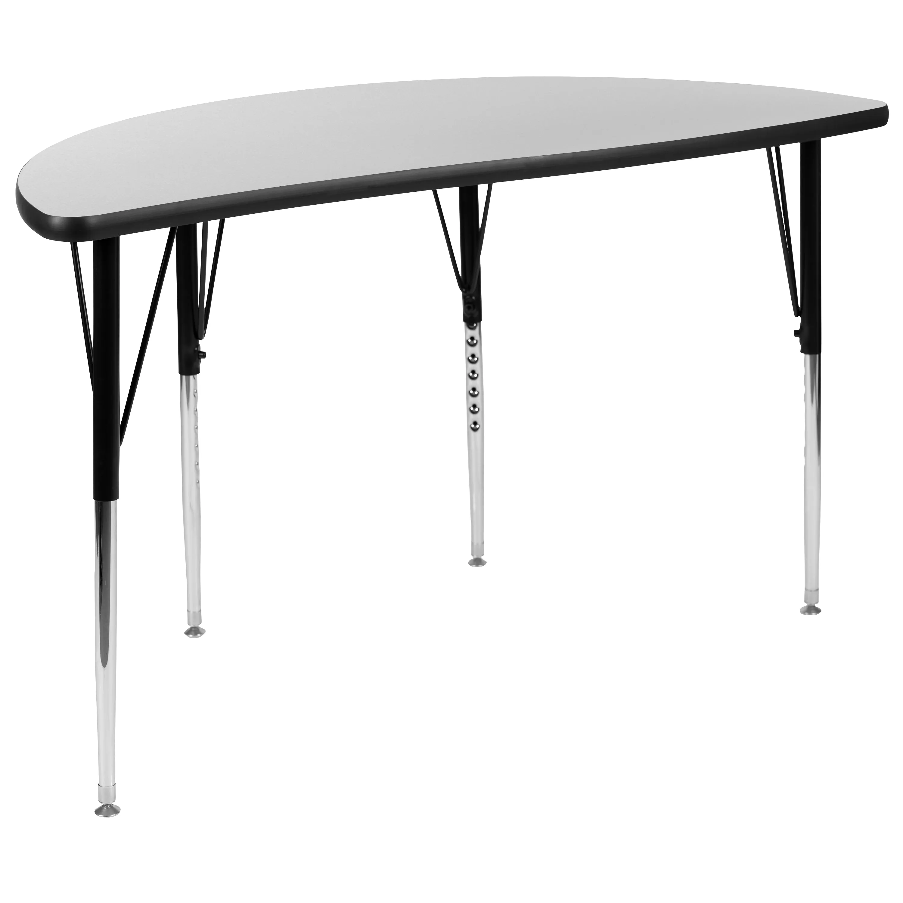 48" Circle Wave Grey Table Set XU-GRP-16CH-A48-HCIRC-GY-T-A-GG