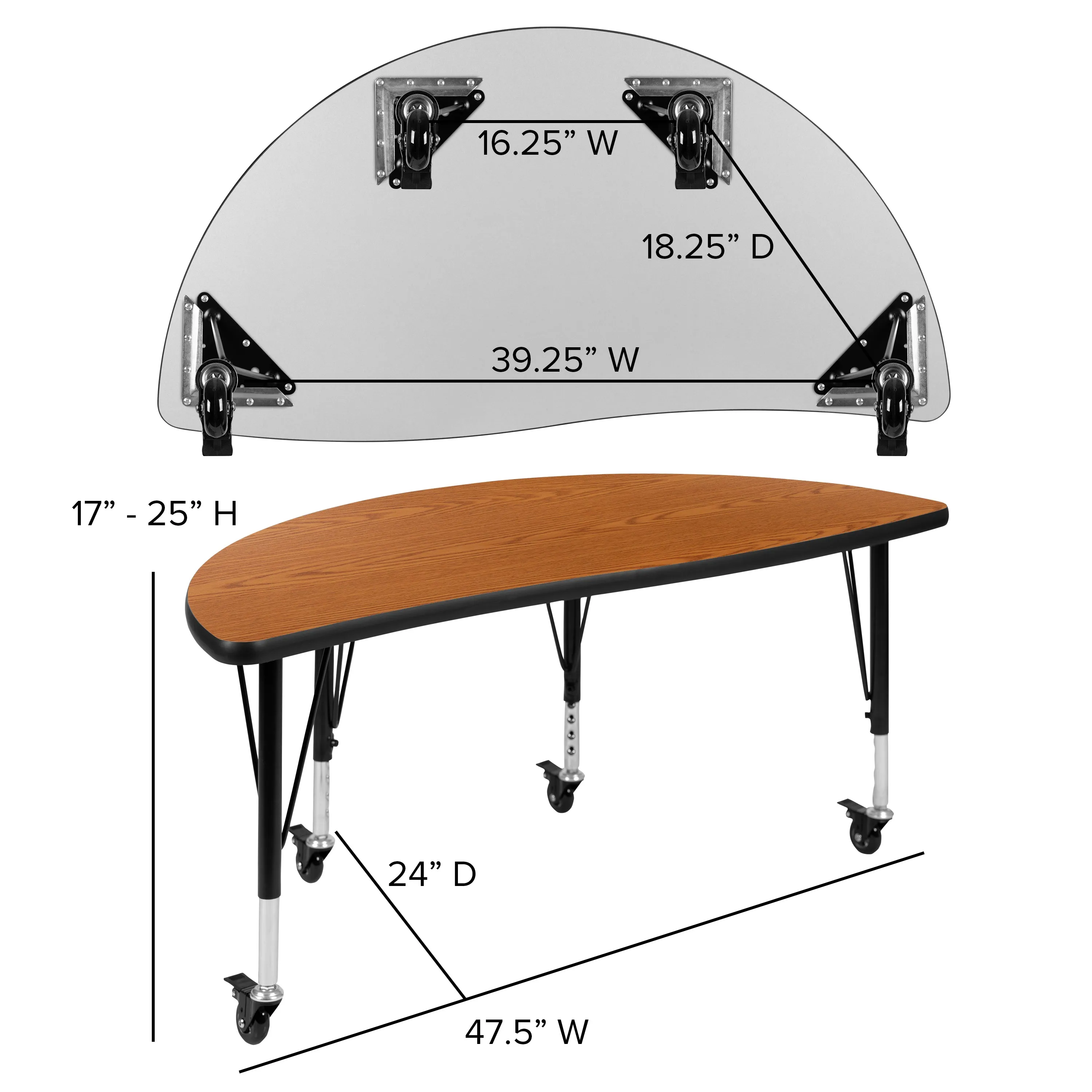 48" Circle Wave Oak Table Set XU-GRP-12CH-A48-HCIRC-OAK-T-P-CAS-GG
