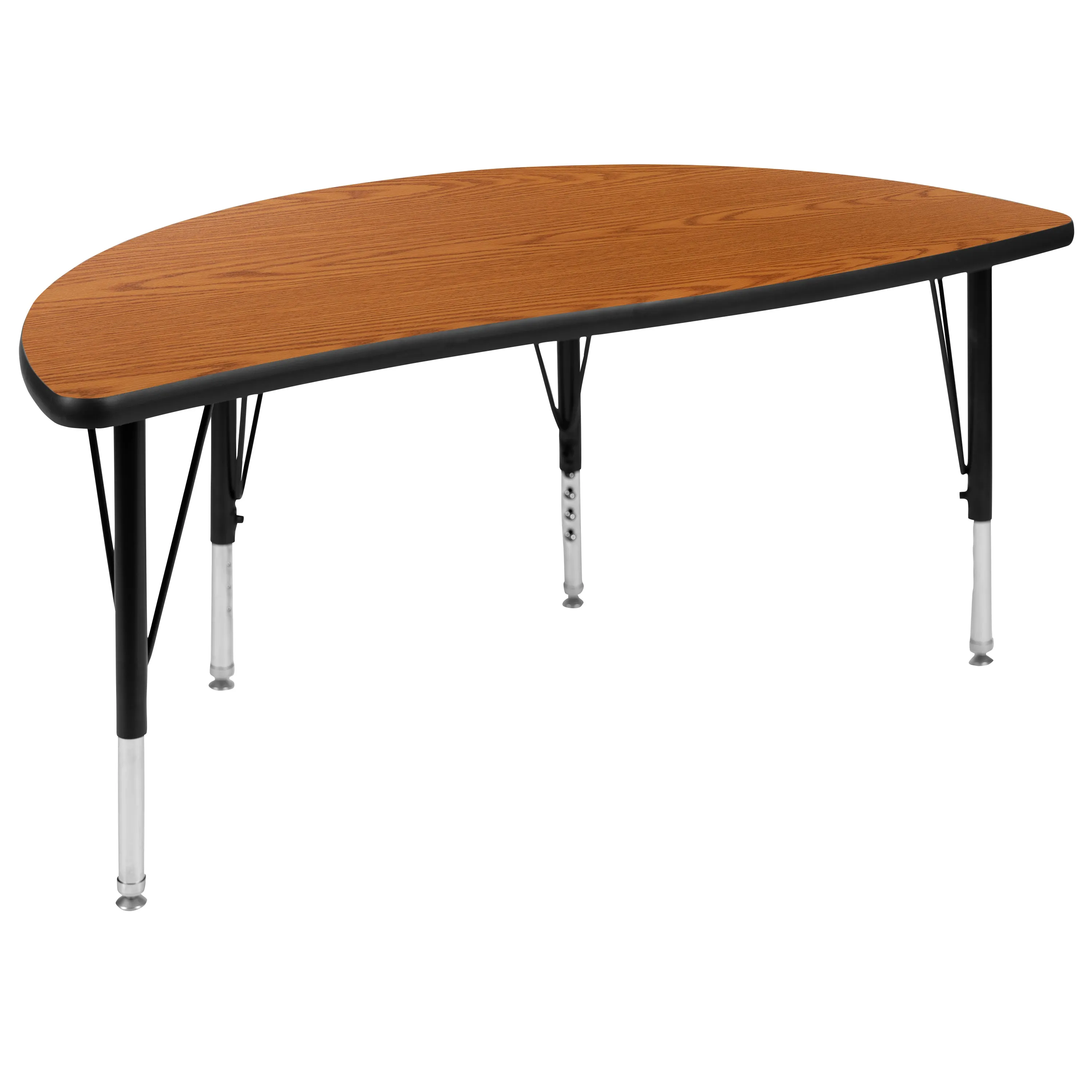 48" Circle Wave Oak Table Set XU-GRP-12CH-A48-HCIRC-OAK-T-P-GG