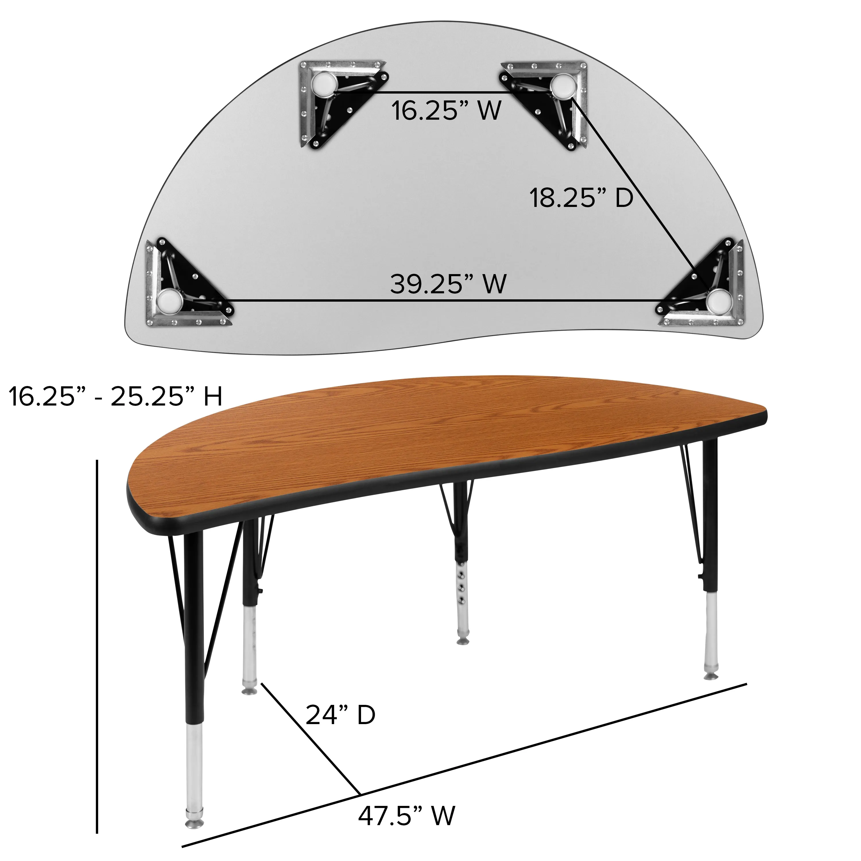 48" Circle Wave Oak Table Set XU-GRP-12CH-A48-HCIRC-OAK-T-P-GG