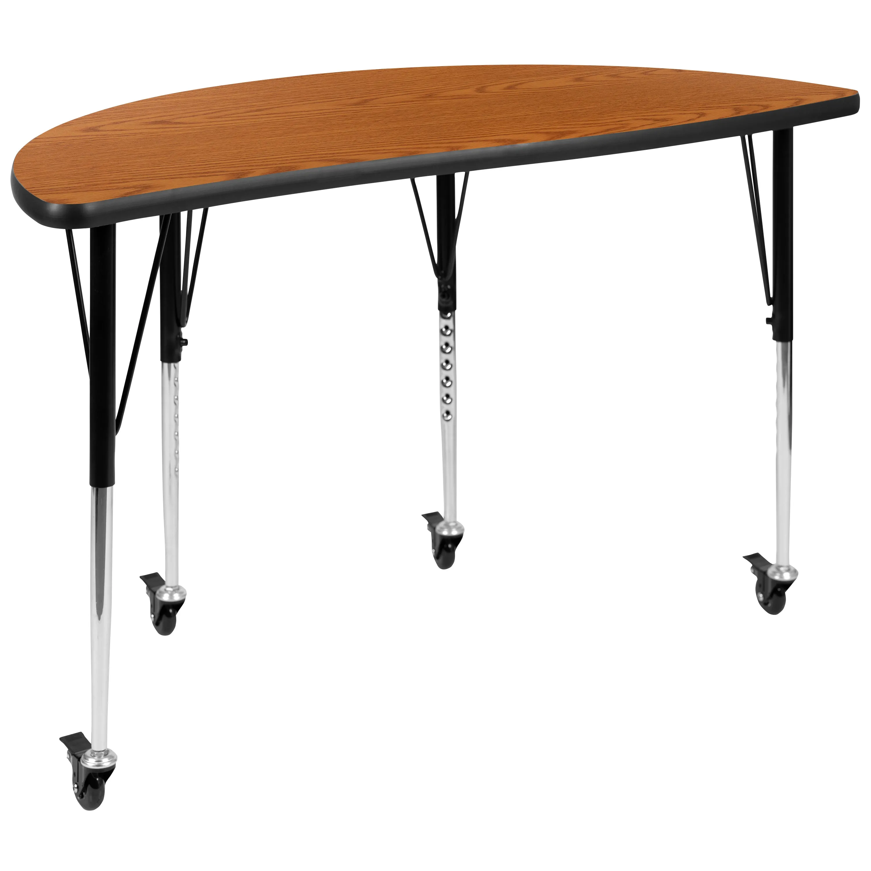 48" Circle Wave Oak Table Set XU-GRP-18CH-A48-HCIRC-OAK-T-A-CAS-GG