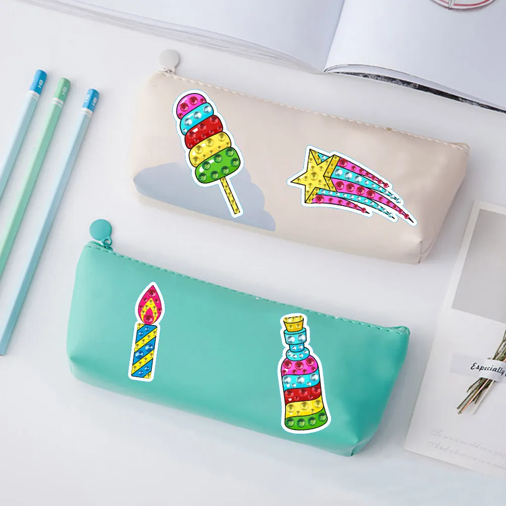 4pcs Diamond Mosaic Sticker Art Crafts DIY Gem Sticker Handmade Cartoon Stickers