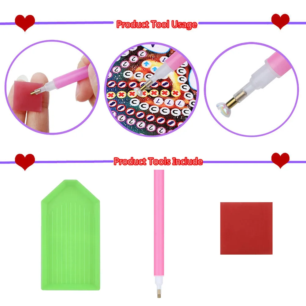 4pcs Diamond Mosaic Sticker Art Crafts DIY Gem Sticker Handmade Cartoon Stickers