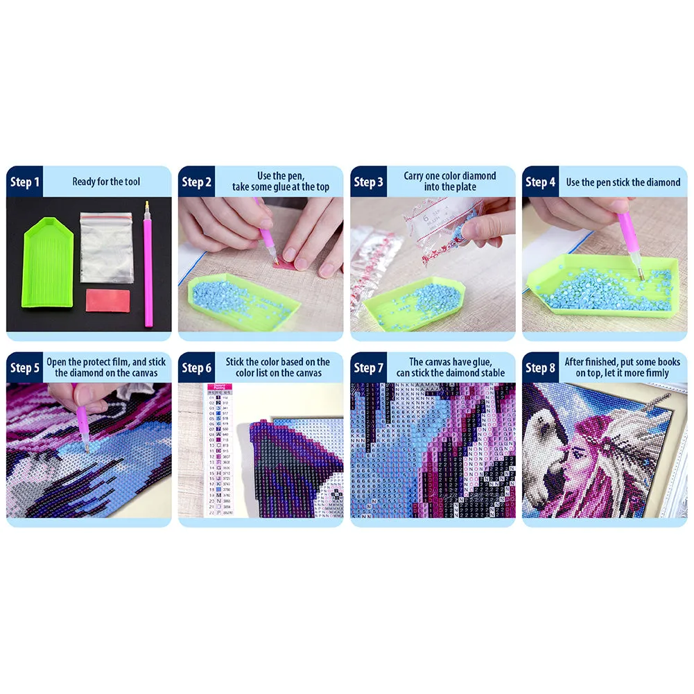 4pcs Diamond Mosaic Sticker Art Crafts DIY Gem Sticker Handmade Cartoon Stickers