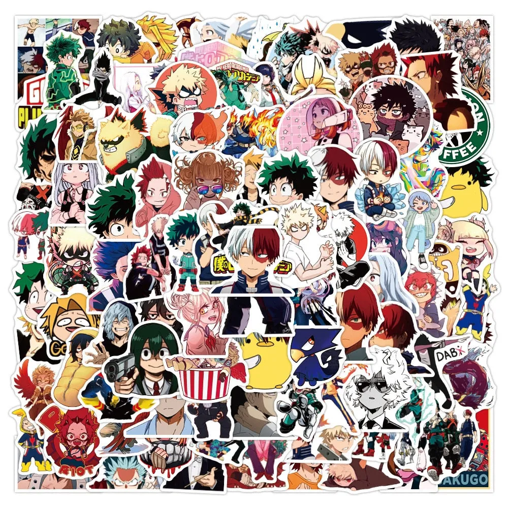 50/100pcs My Hero Academia Anime Stickers | Graffiti Laptop Izuku Midoriya Might Boku No Hero Academia Stickers