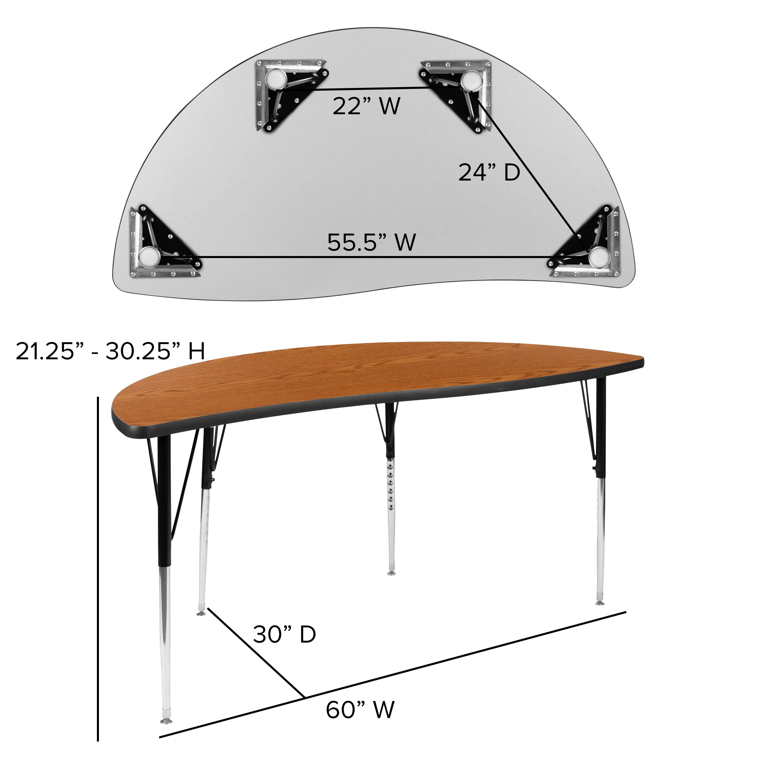 60" Circle Wave Oak Table Set XU-GRP-16CH-A60-HCIRC-OAK-T-A-GG