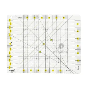 Acrylic Slotted Cutting Ruler 6.5 x 6.5" - Imperial Marking