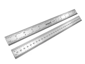 Benchmark Tools™ Rigid 300mm (12") English/Metric Satin Chrome Machinist Rulers