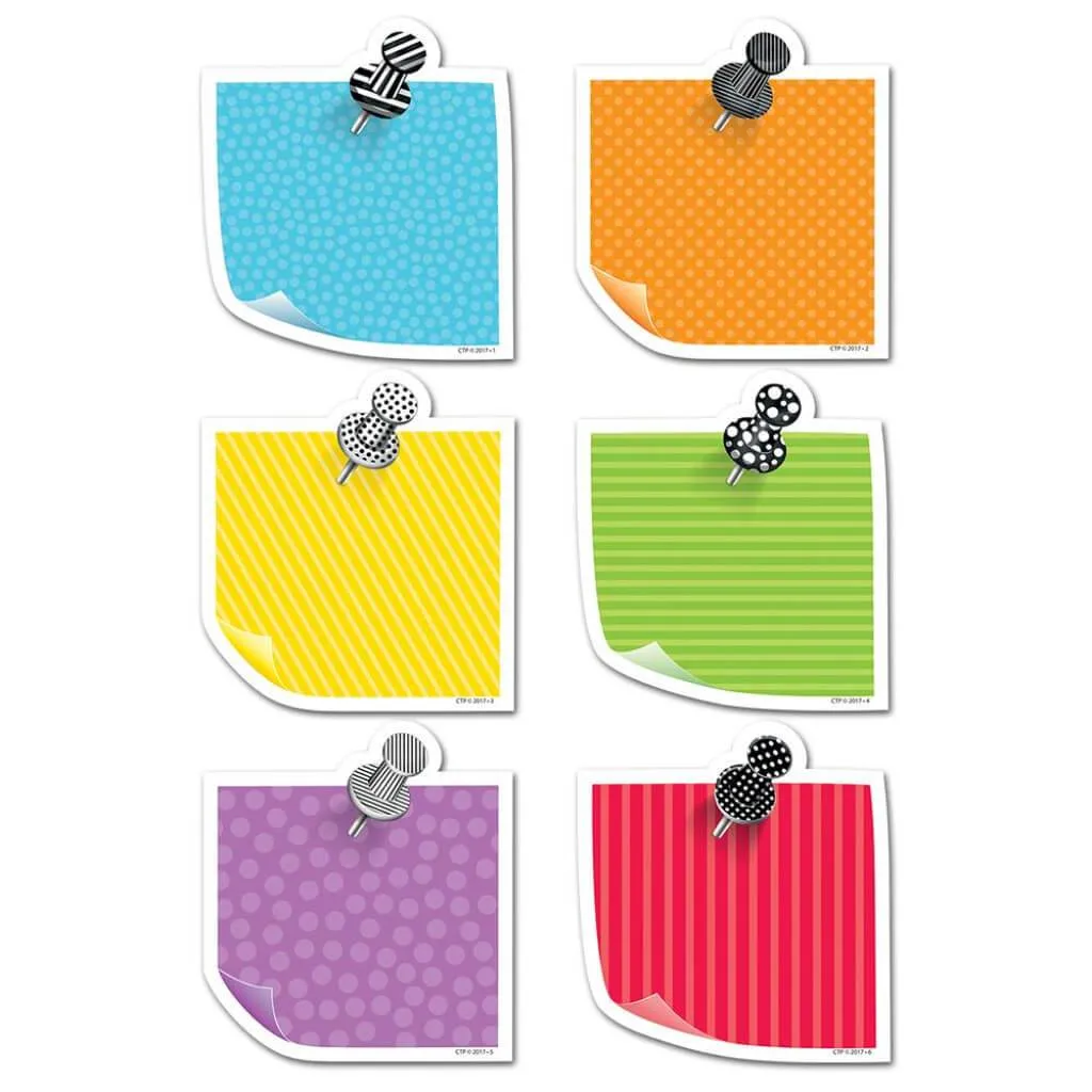 Bold & Bright Sticky Notes 6in Designer Cut Outs