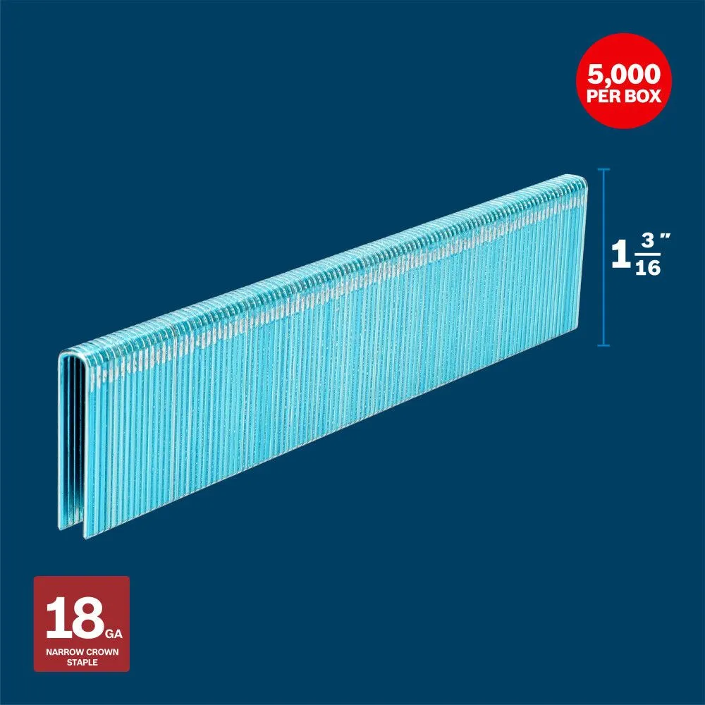 Bosch GTH18G116GV 1-3/16" 18ga Narrow Crown Staples (5000 Per Box)