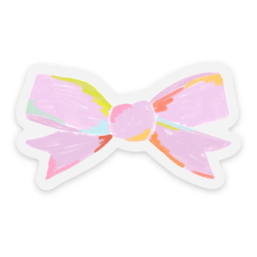 Clear Lilac Bow Sticker