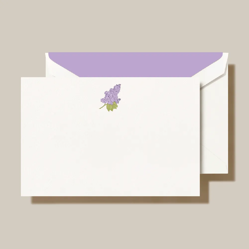 Crane Lilac Note Stationery