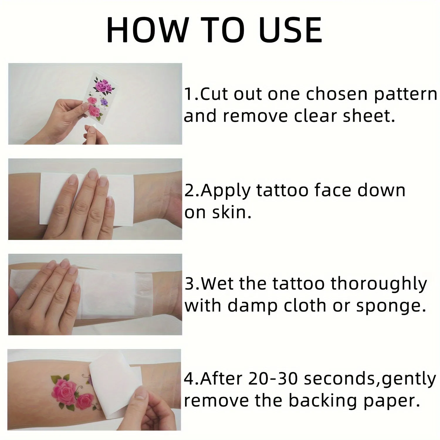 Cute Bunny Easter Temporary Tattoo Stickers  120 Patterns
