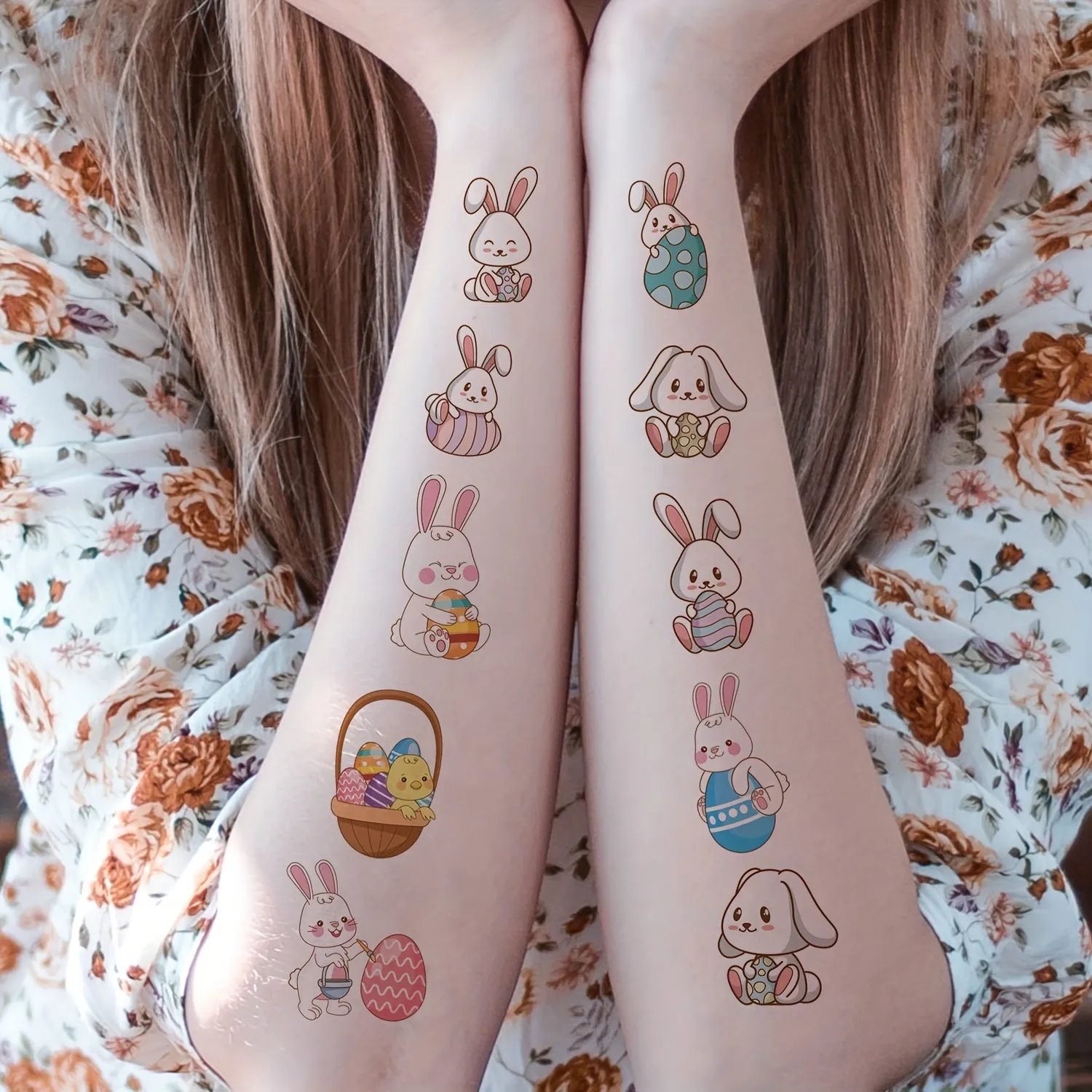 Cute Bunny Easter Temporary Tattoo Stickers  120 Patterns