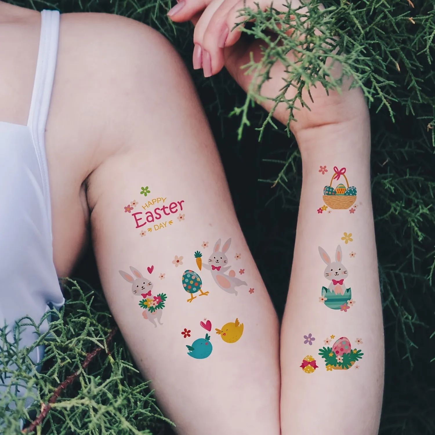 Cute Bunny Easter Temporary Tattoo Stickers  120 Patterns