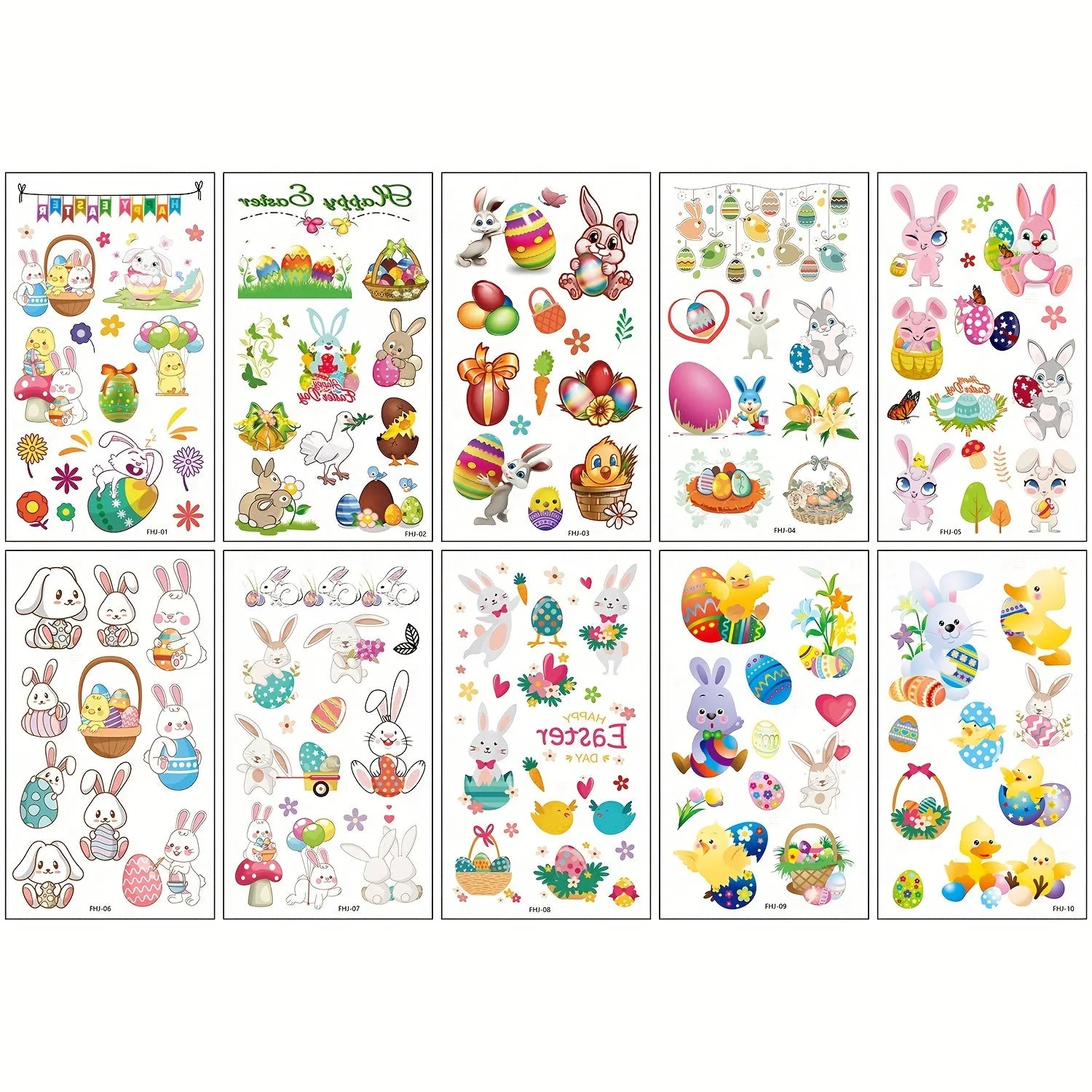 Cute Bunny Easter Temporary Tattoo Stickers  120 Patterns