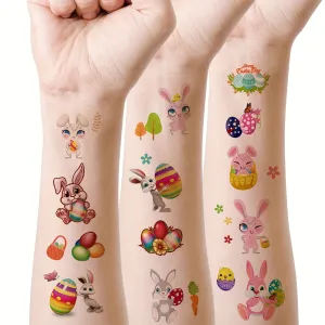 Cute Bunny Easter Temporary Tattoo Stickers  120 Patterns