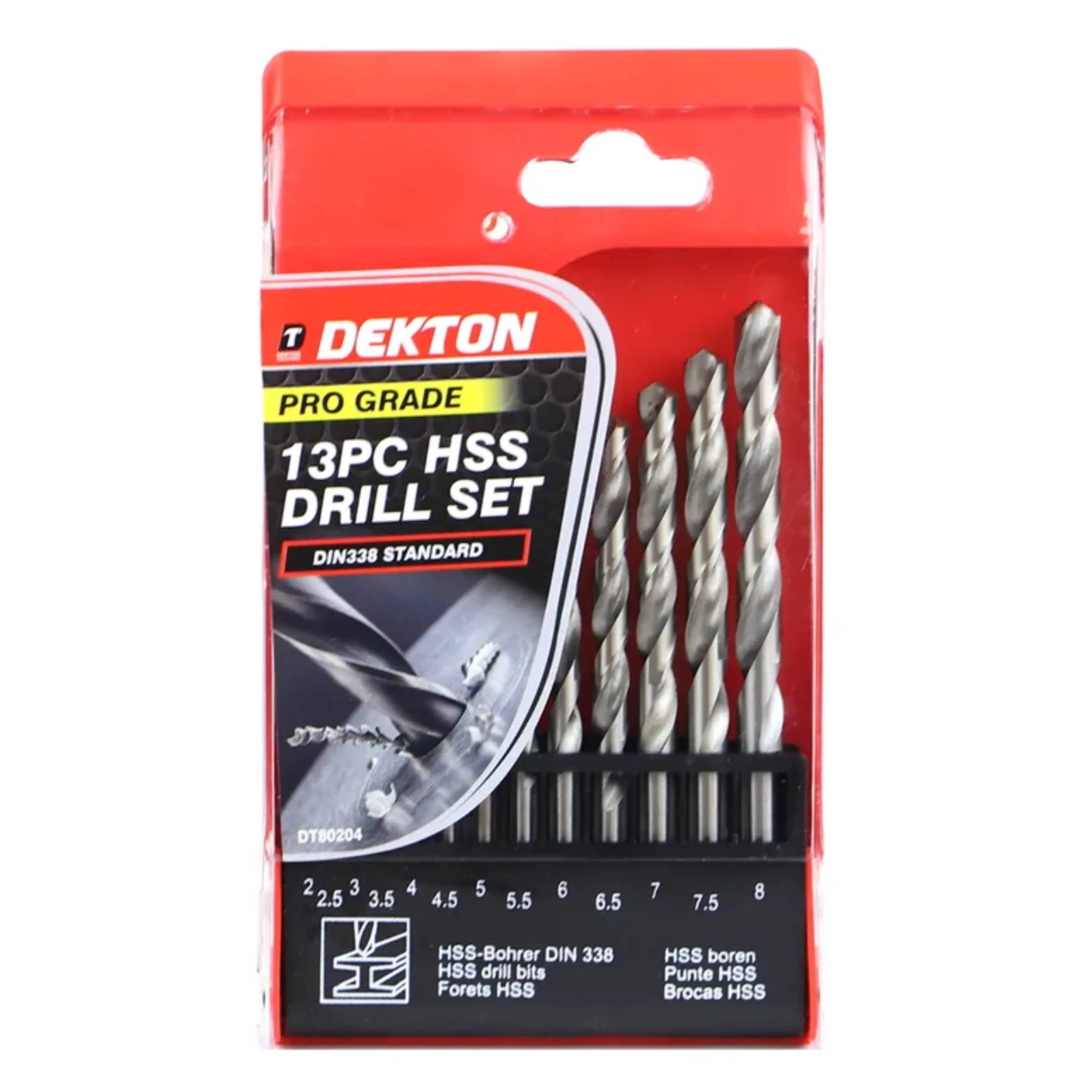 DEKTON 13PC HSS Drill Set Pro 2-8mm