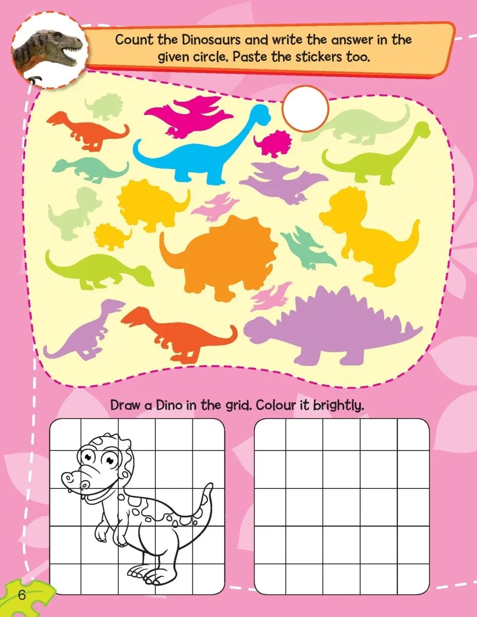 Dreamland Publications Sticker Activity Book- Dinosaurs