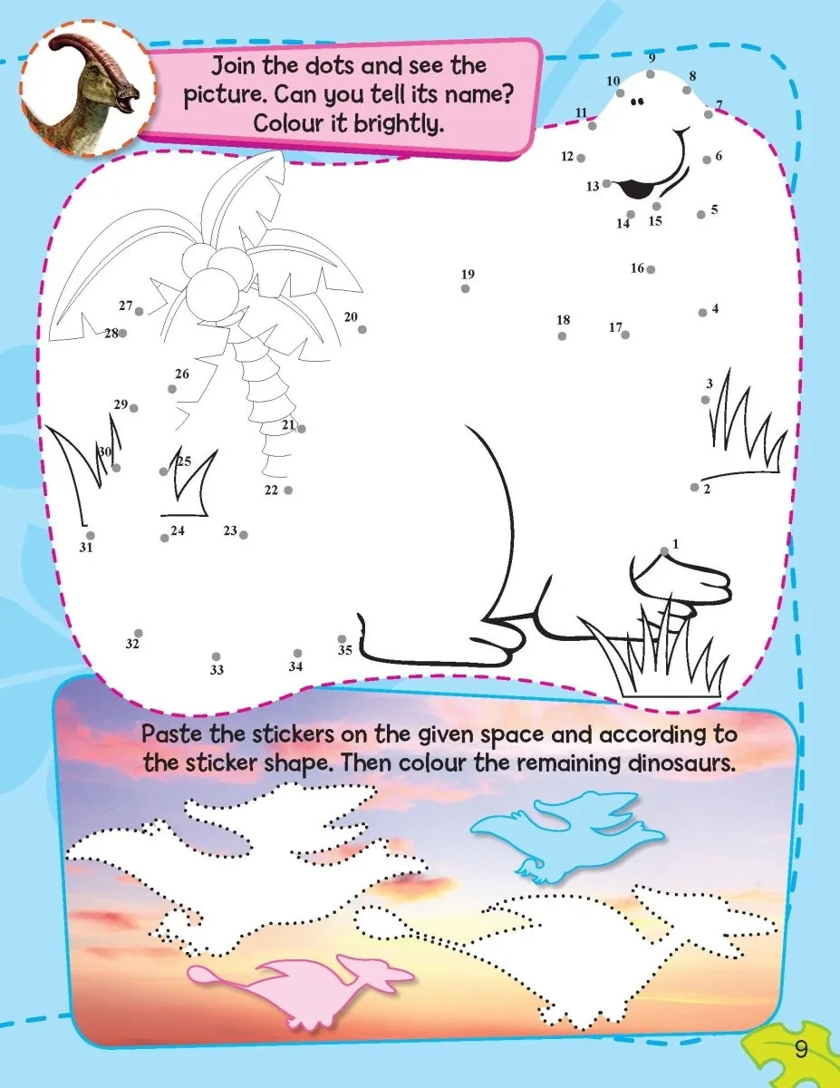 Dreamland Publications Sticker Activity Book- Dinosaurs