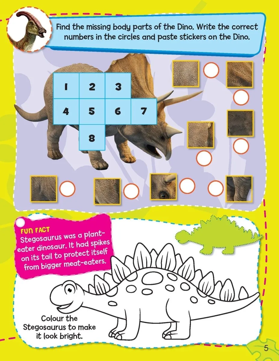 Dreamland Publications Sticker Activity Book- Dinosaurs