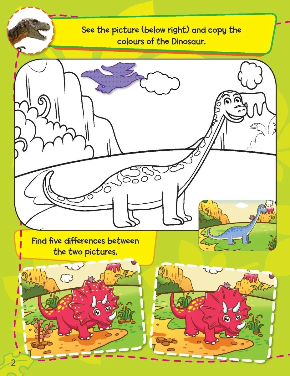Dreamland Publications Sticker Activity Book- Dinosaurs