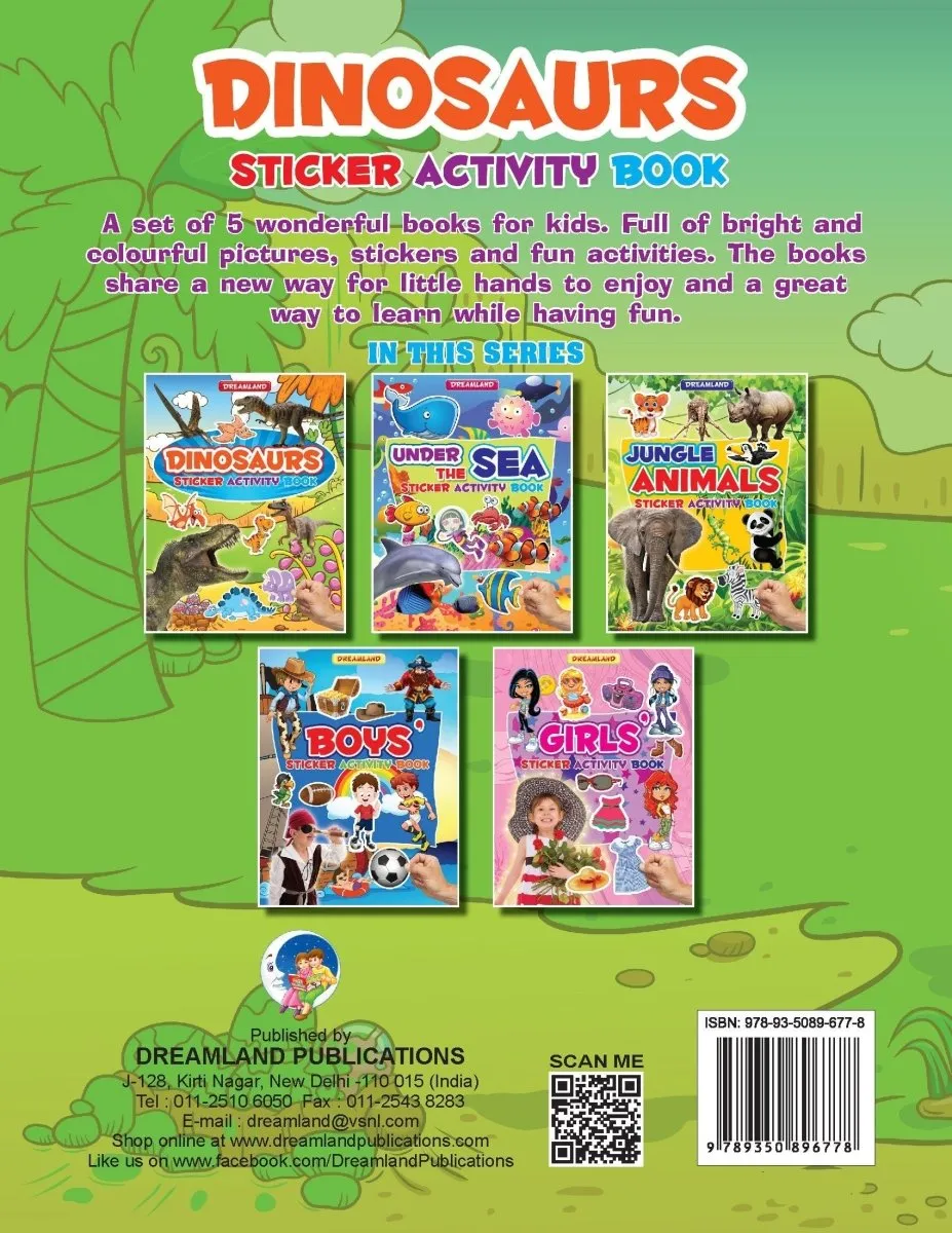 Dreamland Publications Sticker Activity Book- Dinosaurs