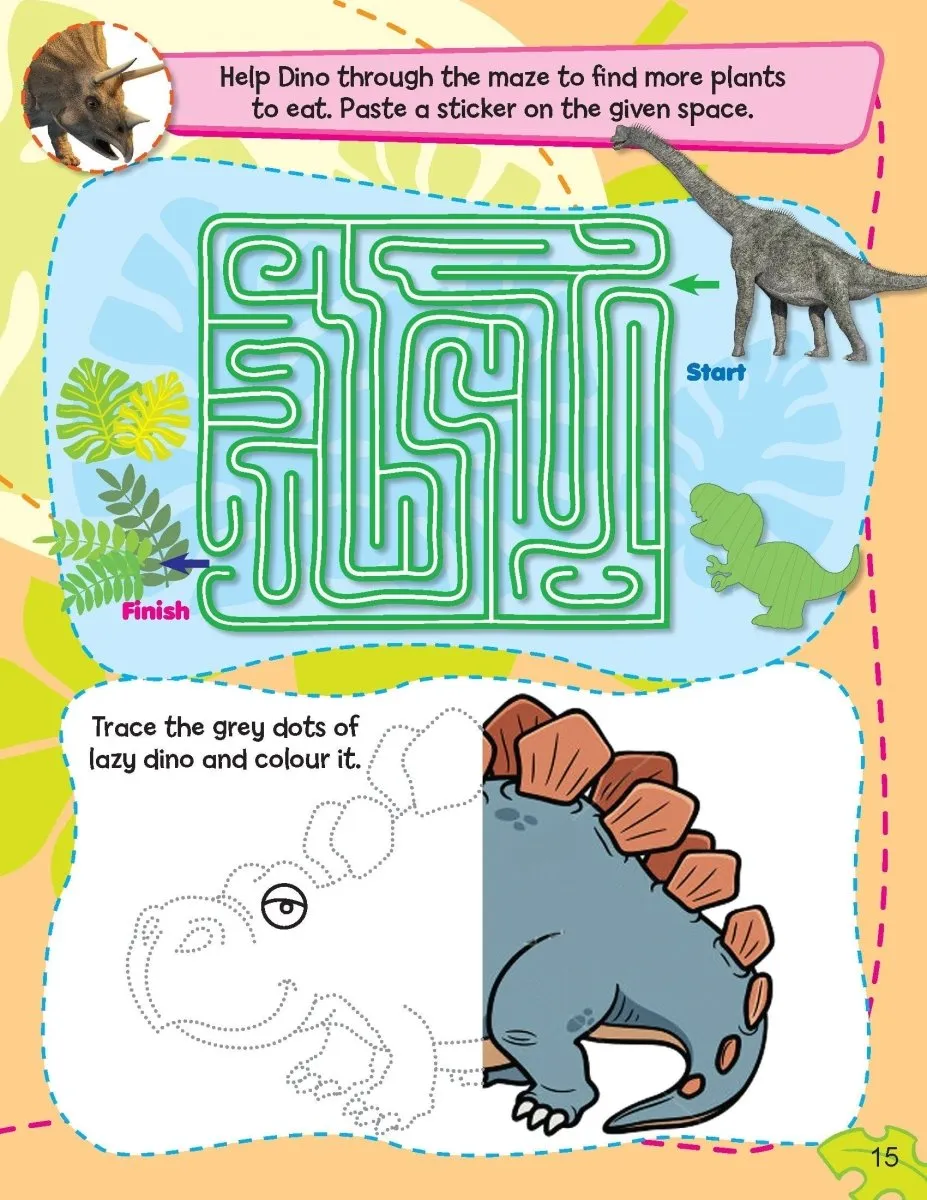 Dreamland Publications Sticker Activity Book- Dinosaurs