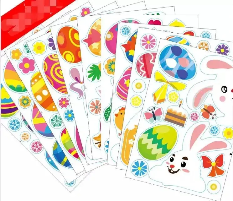 Easter Basket Bunny Vinyl Window Stickers