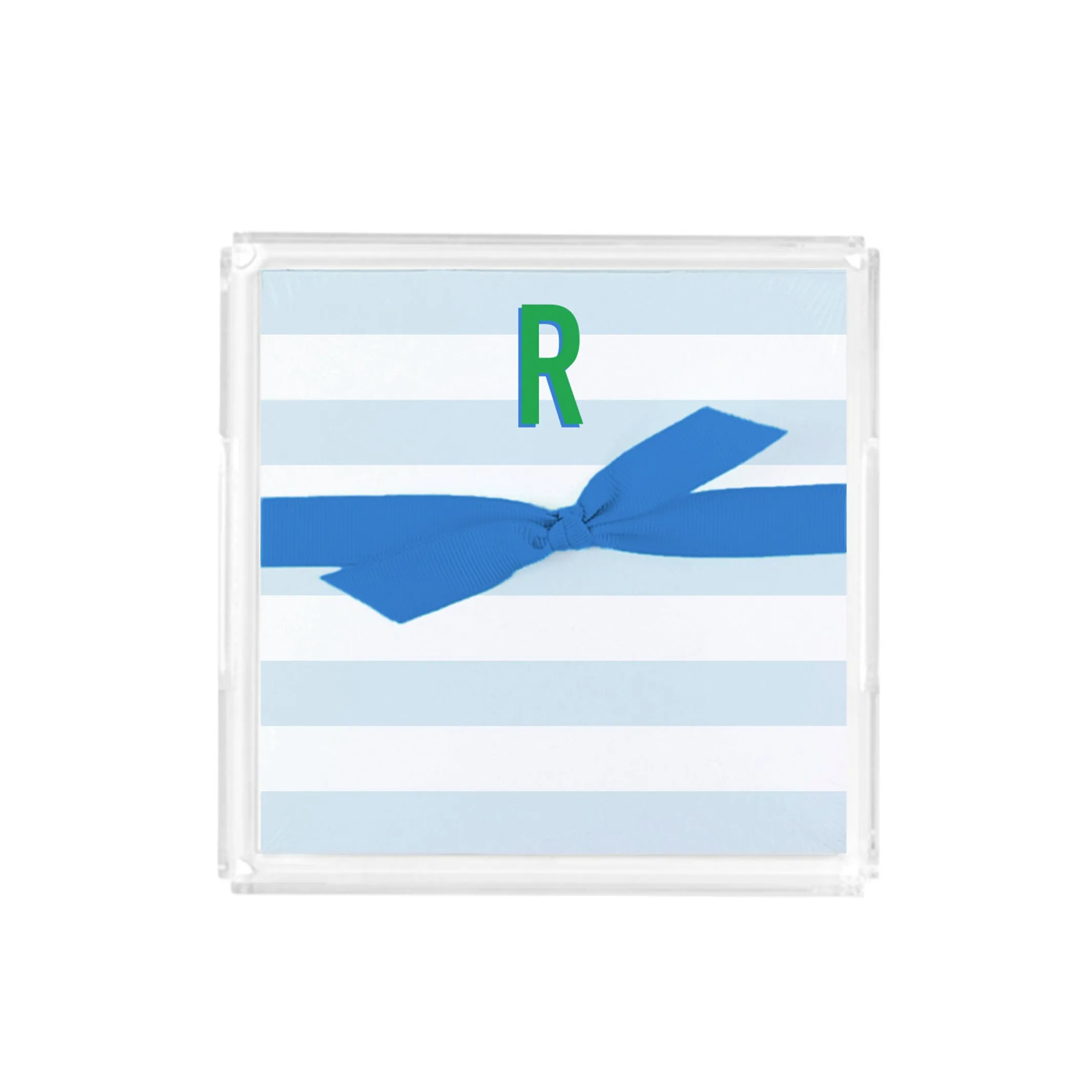 FINAL SALE - Initial Acrylic Notepad Block | Stripes