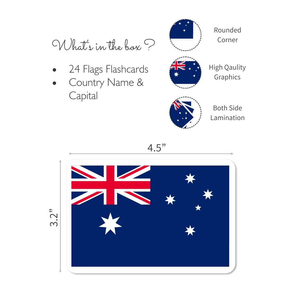 Flags Part 1 Flashcards- Pack of 24