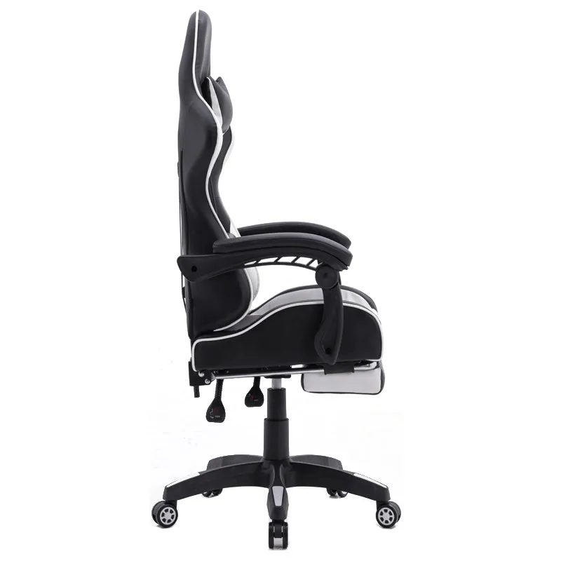 FOOTREST SERIES/ 3026 GAMING CHAIR (BLACK & WHITE)