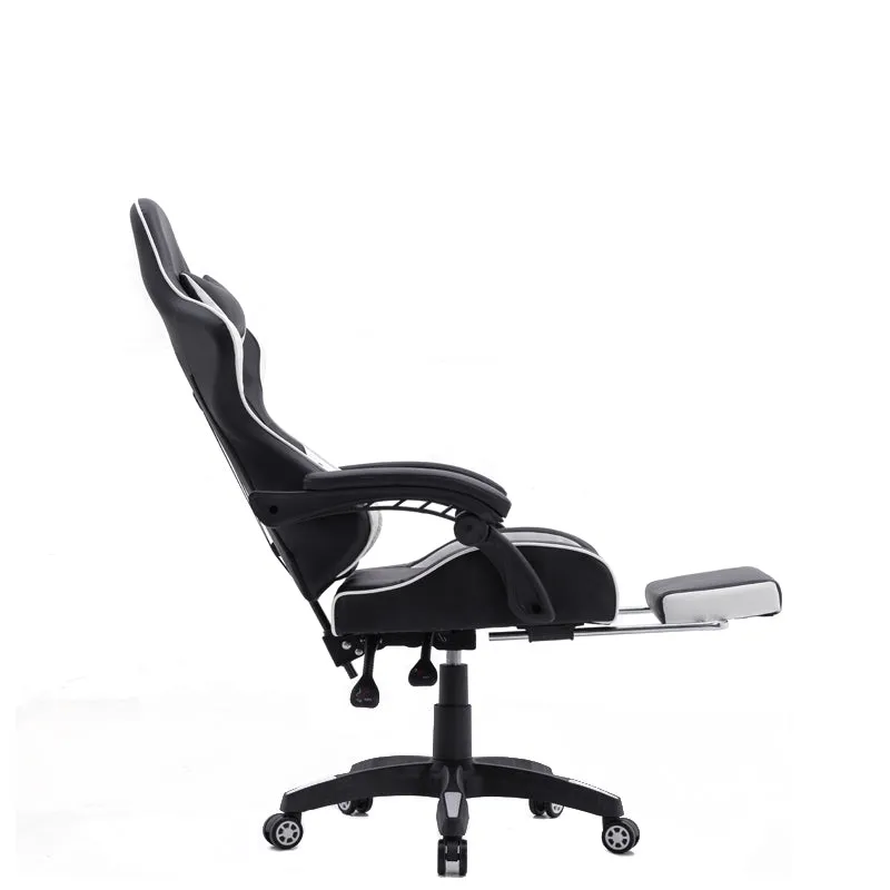 FOOTREST SERIES/ 3026 GAMING CHAIR (BLACK & WHITE)