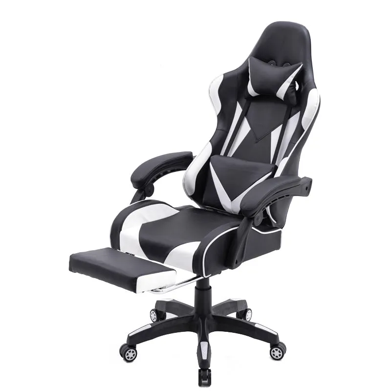 FOOTREST SERIES/ 3026 GAMING CHAIR (BLACK & WHITE)