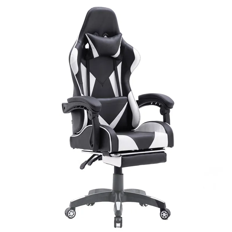 FOOTREST SERIES/ 3026 GAMING CHAIR (BLACK & WHITE)