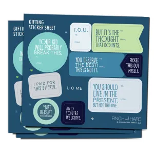 Gift Wrapping Stickers - Blue Version