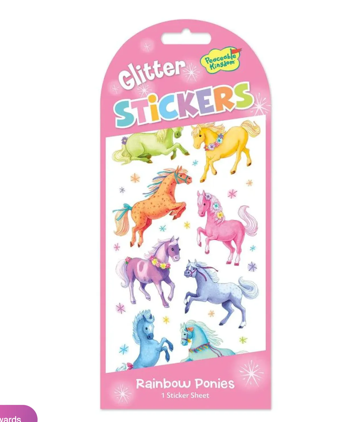 Glitter Sticker Pack - Rainbow Ponies