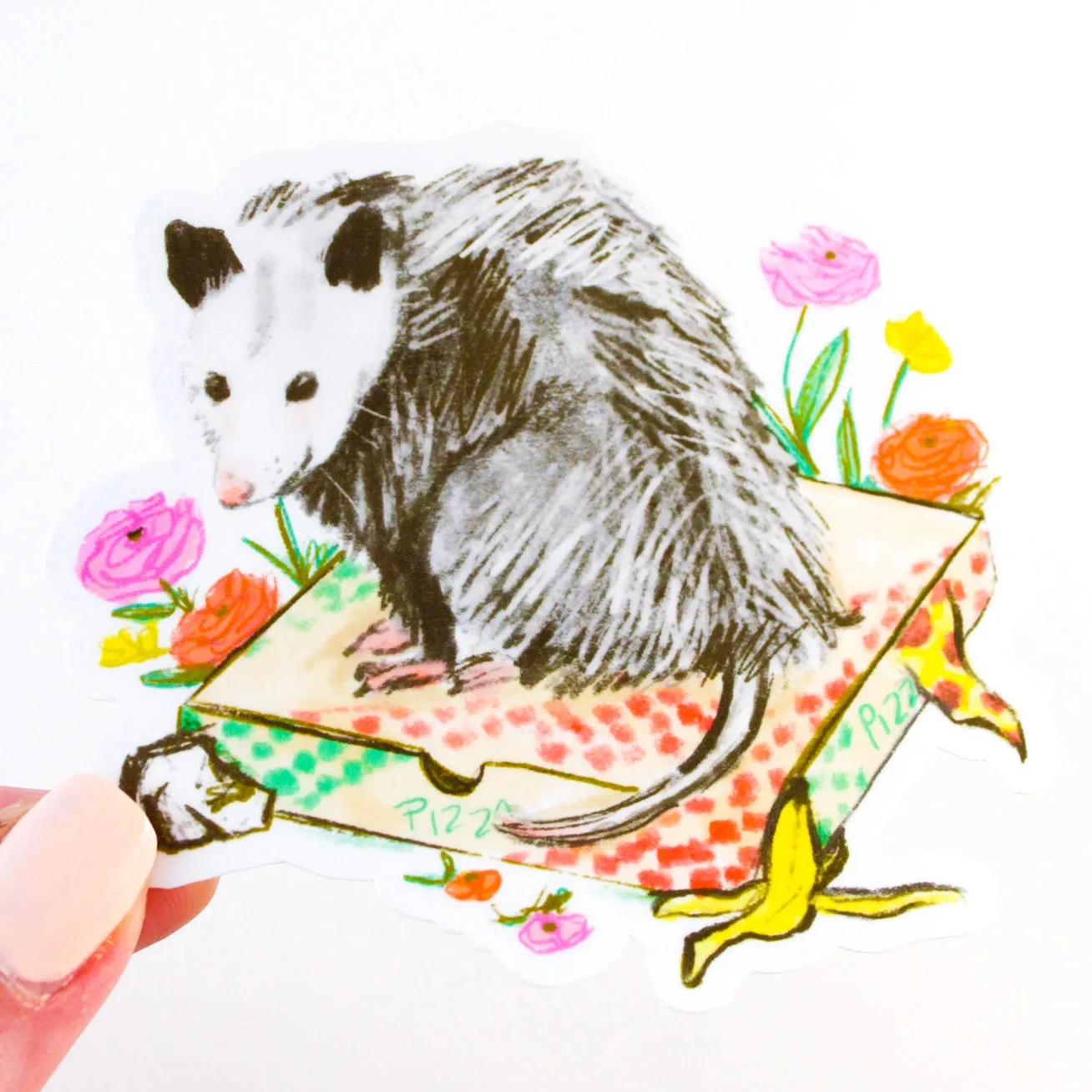 Happy Possum Vinyl Sticker