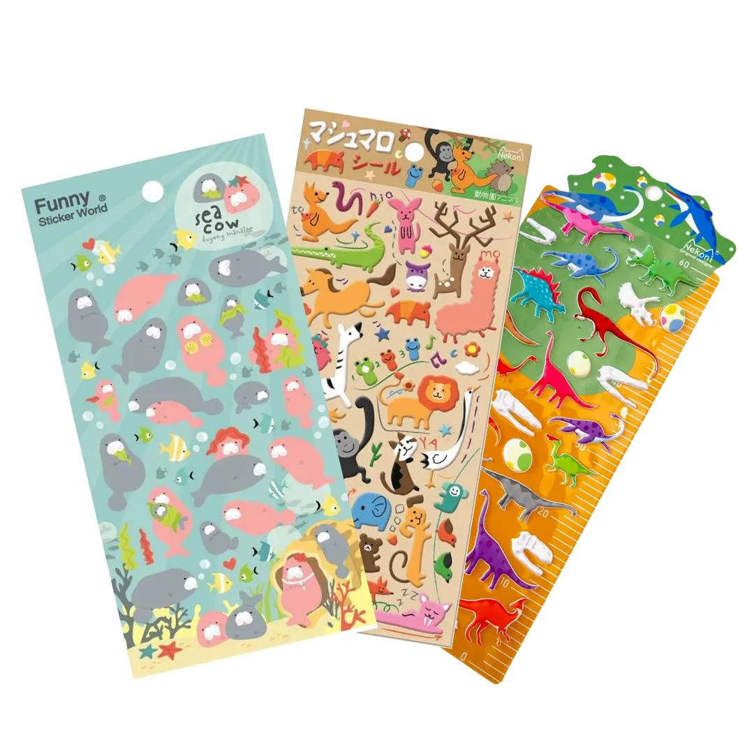 Kawaii Puffy Stickers Sheet