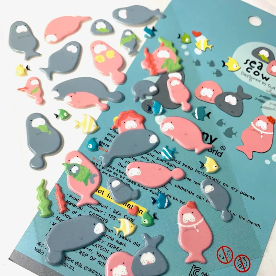 Kawaii Puffy Stickers Sheet