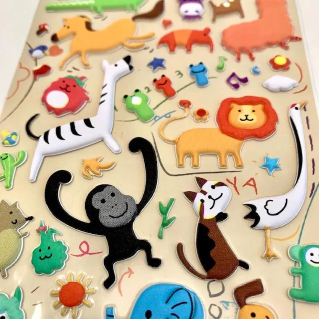 Kawaii Puffy Stickers Sheet